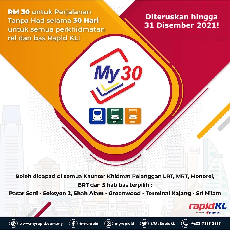 Pakej My30 Bermula 1 Januari Untuk Rapid Penang Rapid Kuantan Myrapid