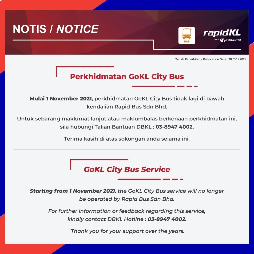 GoKL City Bus Service Info